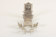 Miniaturmöbel-Einrichtung, Silber,