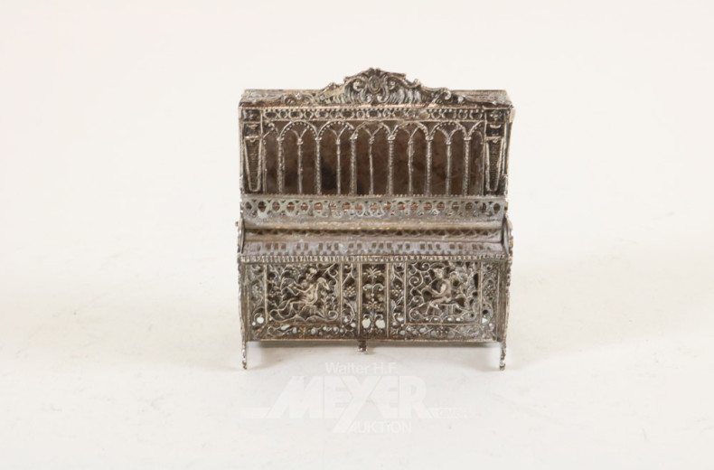 Miniatur-Klavier, Silber, ca. 120 g.
