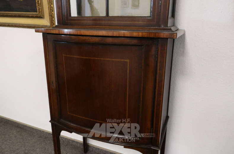 kl. Aufsatzvitrine, England 19 Jh.,