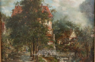 Gemälde, ''Allee mit Häusern''