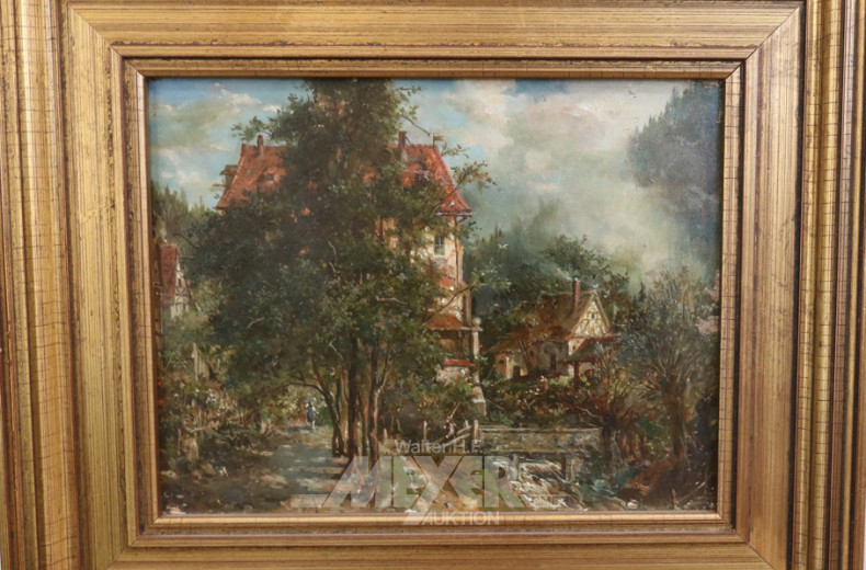 Gemälde, ''Allee mit Häusern''