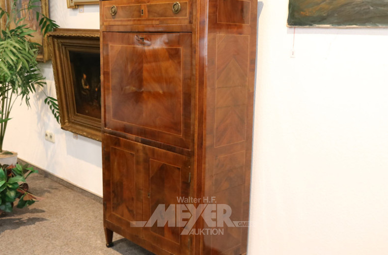 kl. Klappsekretär, 19. Jh., Mahagoni