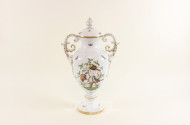 gr. Porz.-Amphoren-Deckelvase, HEREND