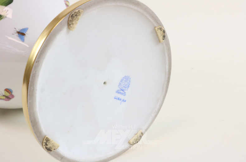 gr. Porz.-Amphoren-Deckelvase, HEREND