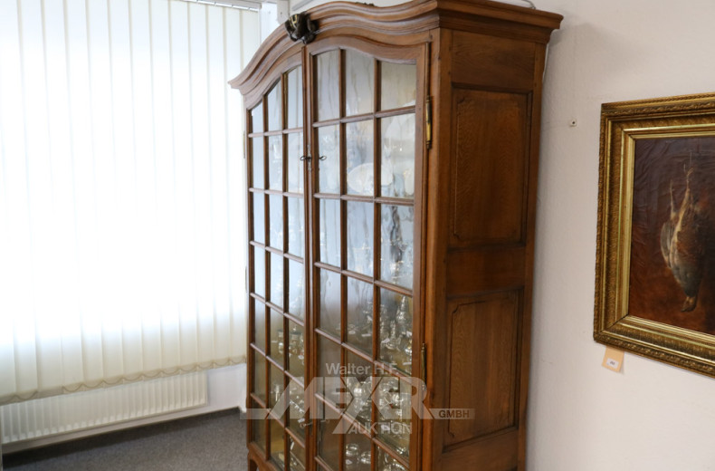 gr. Standvitrine, Eiche, 19. Jh, 2-türig