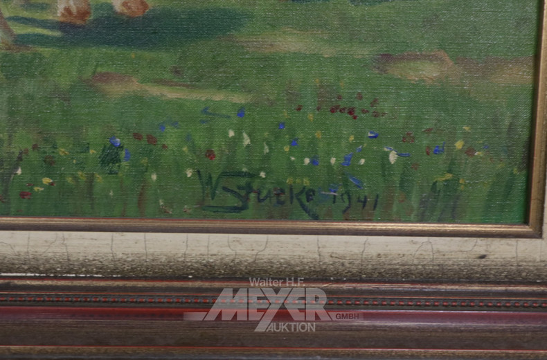 Gemälde ''Berglandschaft mit Kühen''