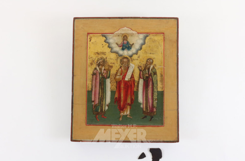 Ikone, ''3 Heilige mit Christus