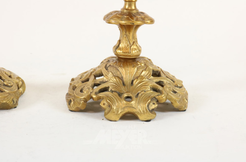 Kerzenleuchter-Paar, Bronze vergoldet