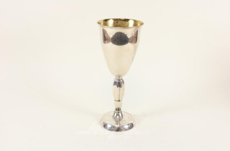 gr. Pokal, 800er Silber mit Innen-