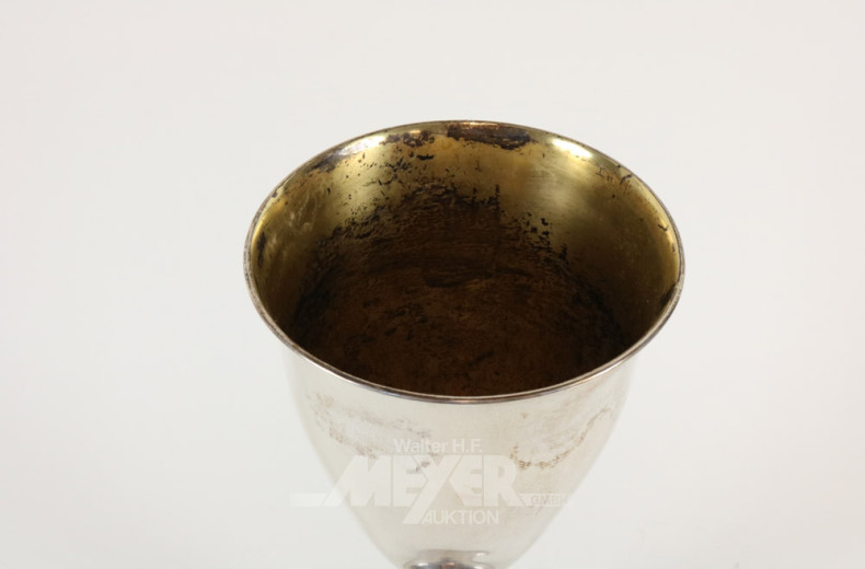 gr. Pokal, 800er Silber mit Innen-