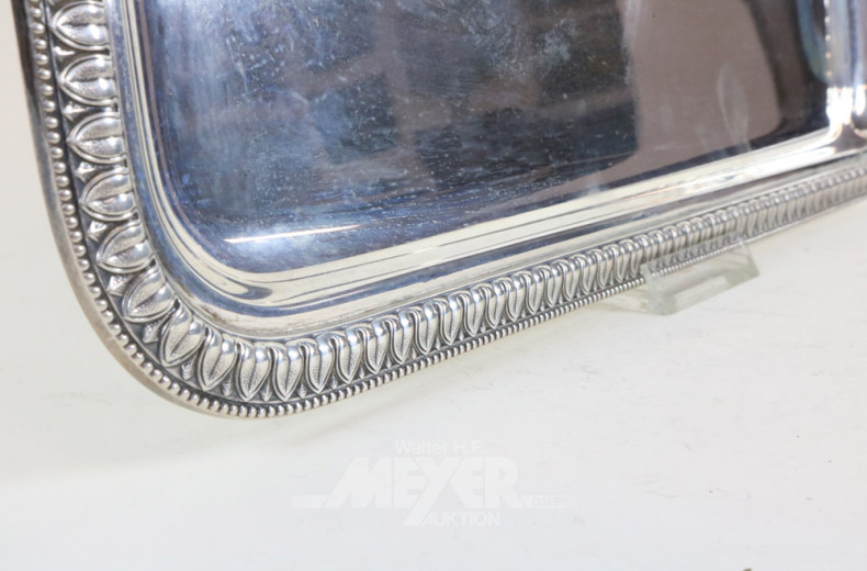 gr. Tablett, Silber,