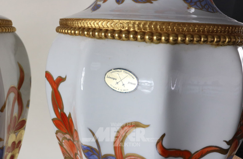 Paar Porz.-Bodenvasen, LIMOGES