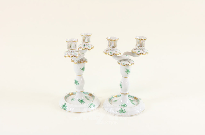 Paar Tisch-Kerzenleuchter HEREND,