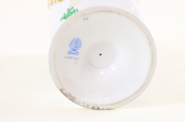kl. Porz.-Amphoren-Deckelvase HEREND,