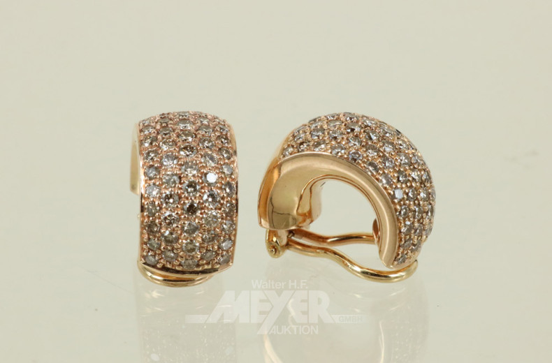 Paar Creolen, 750er RG, besetzt