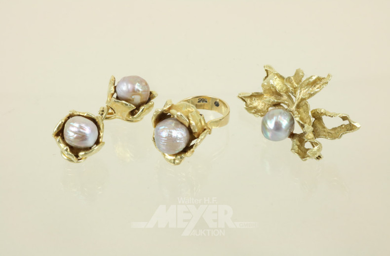 Schmuckgarnitur, 585er GG, 3-tlg.