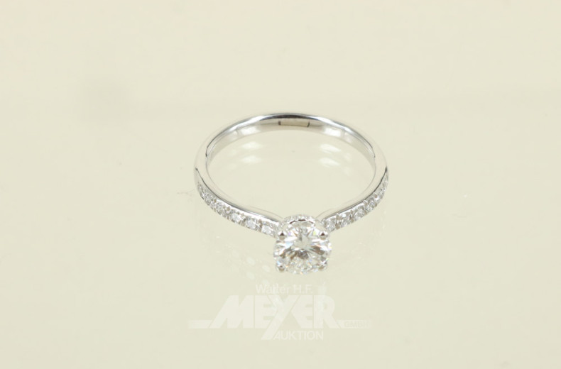 Damenring, 750er WG, besetzt mit