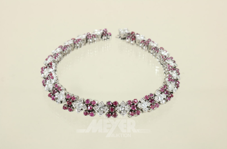 Armband, 750er WG, ca. 27,5 g., besetzt