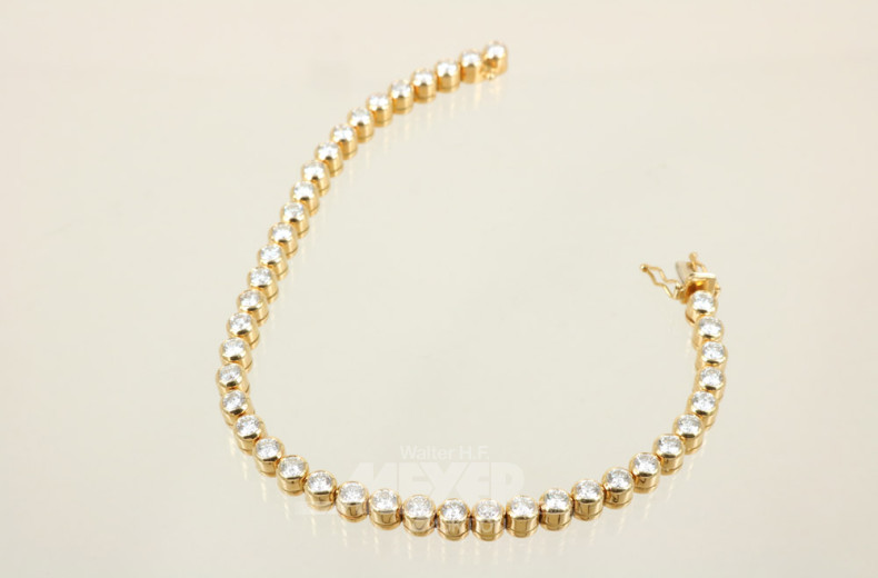 Tennisarmband, 750er GG, besetzt mit