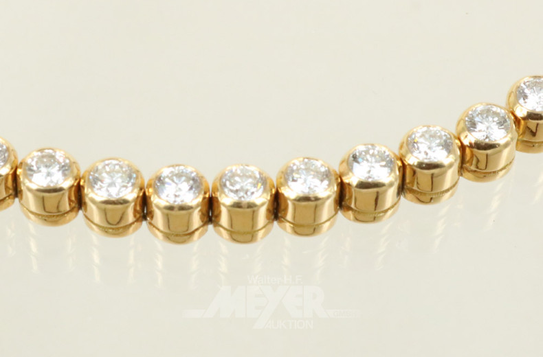 Tennisarmband, 750er GG, besetzt mit