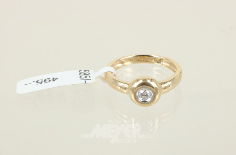 Damenring, 585er GG, besetzt mit