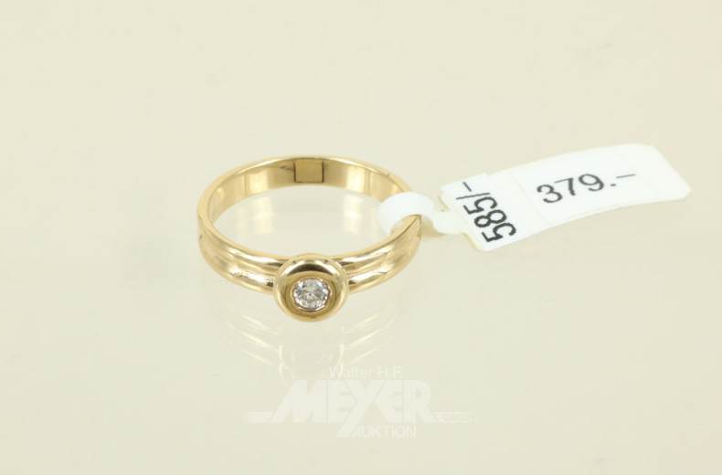 Damenring, 585er GG, besetzt mit