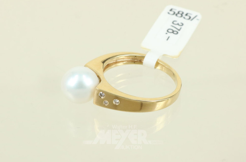 Damenring, 585er GG, besetzt mit