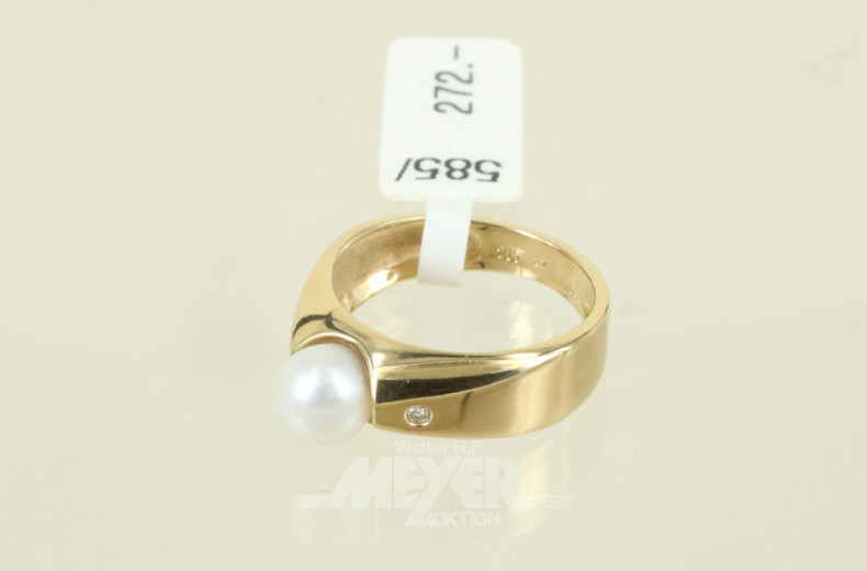 Damenring, 585er GG, besetzt mit