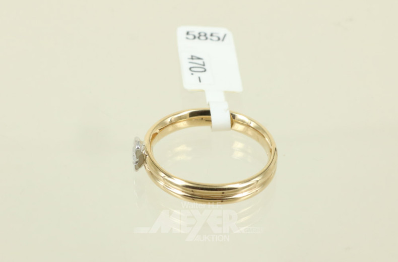 Damenring, 585er GG, besetzt mit