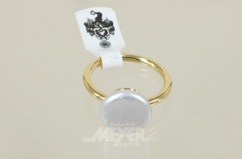 Damenring, 585er GG, besetzt mit