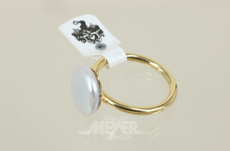 Damenring, 585er GG, besetzt mit