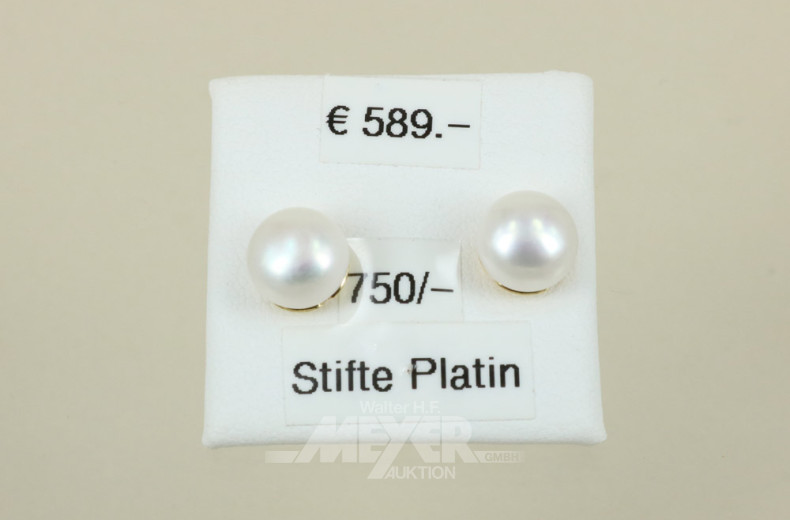 Paar Perlohrstecker, 750er GG,