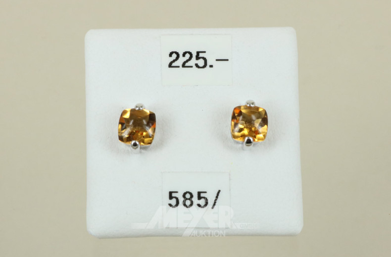 Paar Ohrstecker, 585er GG, besetzt