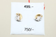 Paar Ohrstecker, 750er GG/950 Pt,