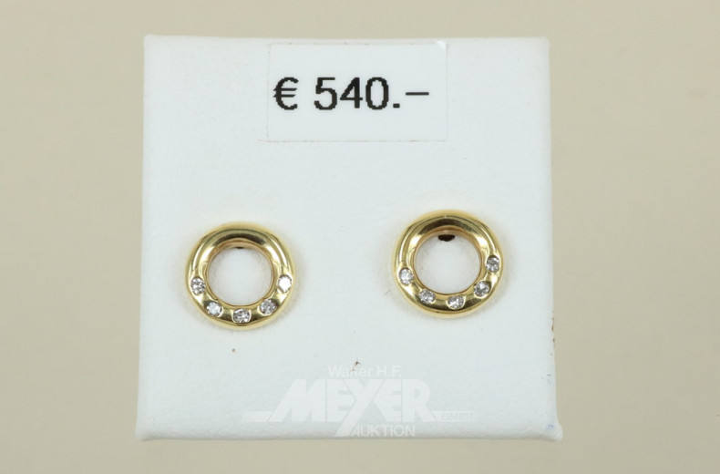 Paar Ohrstecker, 585er/750er GG