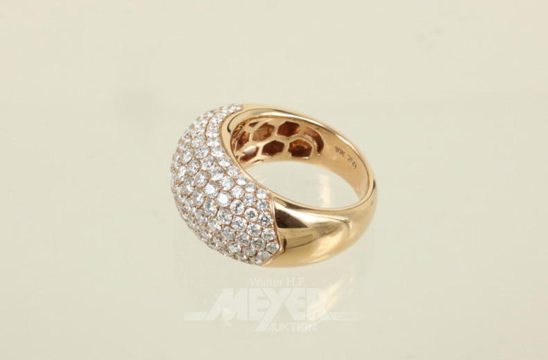 Damenring, 750er Roségold, Bandringform,