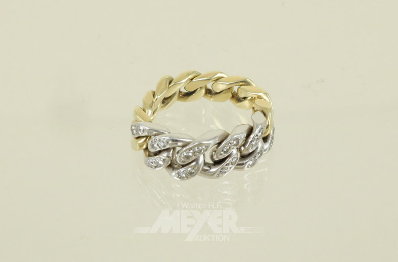 Kettenring, 585er GG/WG, besetzt mit