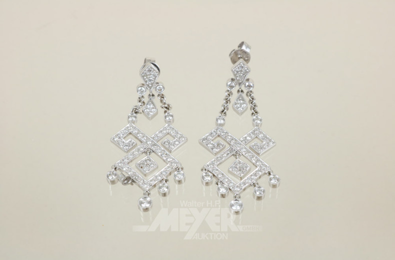 Paar Ohrgehänge, 750er WG, geometrische