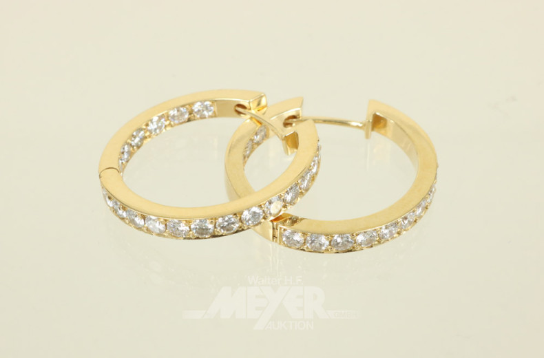 Paar Creolen, 750er GG, innen und außen