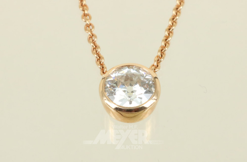 Anhänger, 750er Rosegold, besetzt mit 1