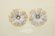 Paar Ohrringe, 750er WG/GG blütenförmig