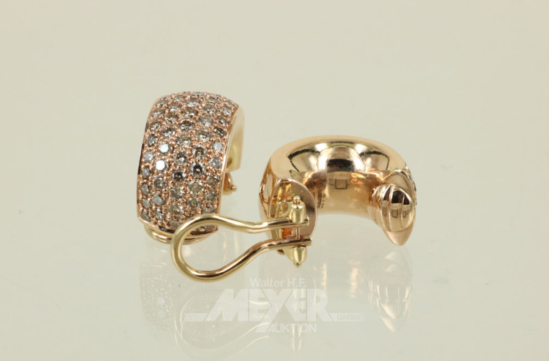 Paar Creolen, 750er RG, besetzt