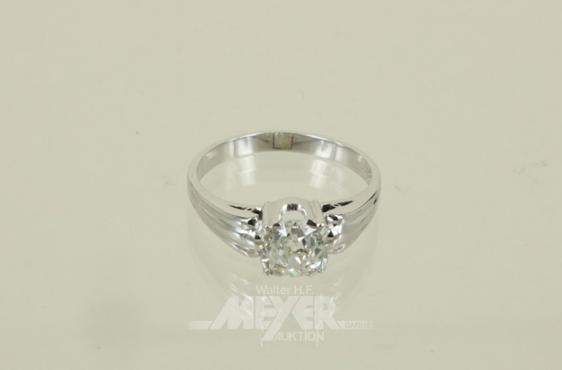 Damenring, 585er WG, besetzt mit ovalem