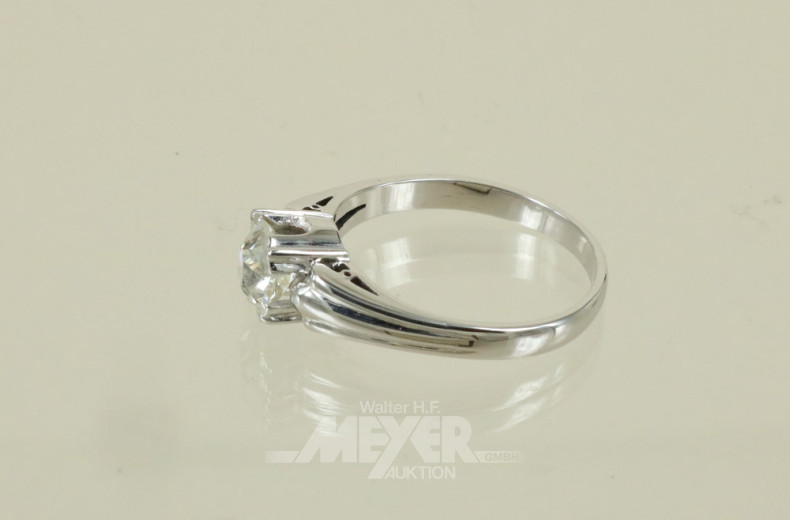 Damenring, 585er WG, besetzt mit ovalem