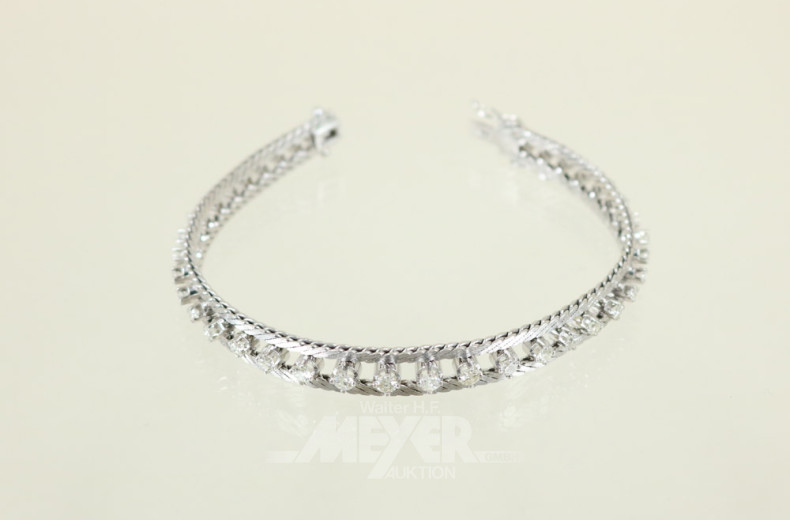 Armband, 750er WG, in der Mitte besetzt