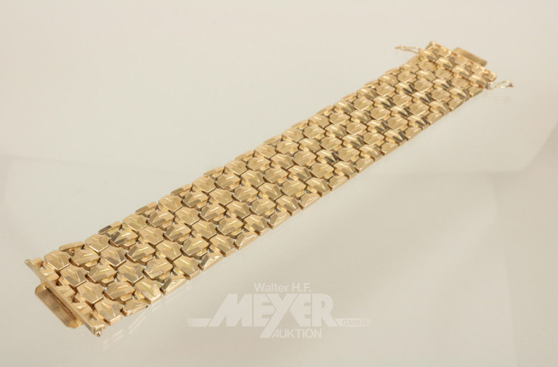 breites Armband, 750er GG, ca. 64 g.