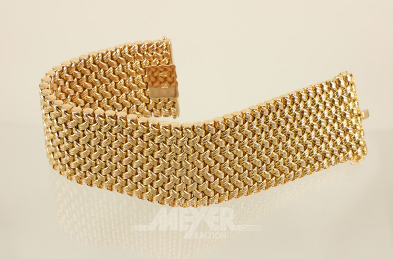breites Armband, 750er GG, geflochten