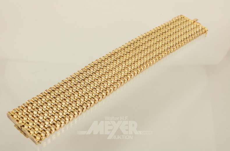 breites Armband, 750er GG, geflochten