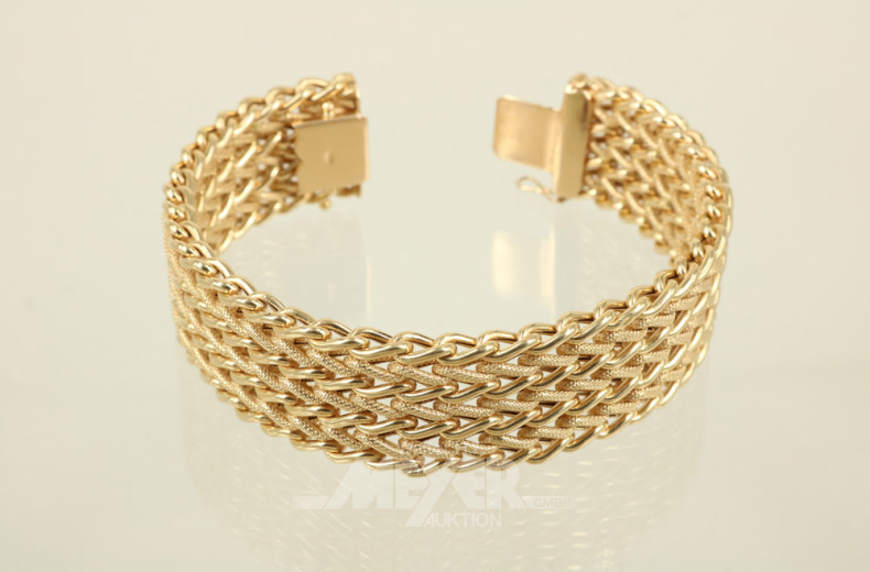 Armband, 750er GG, geflochten,