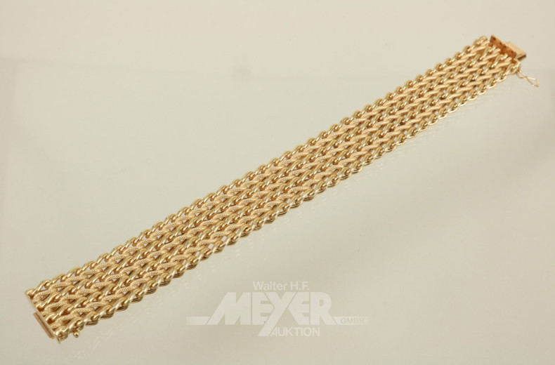 Armband, 750er GG, geflochten,